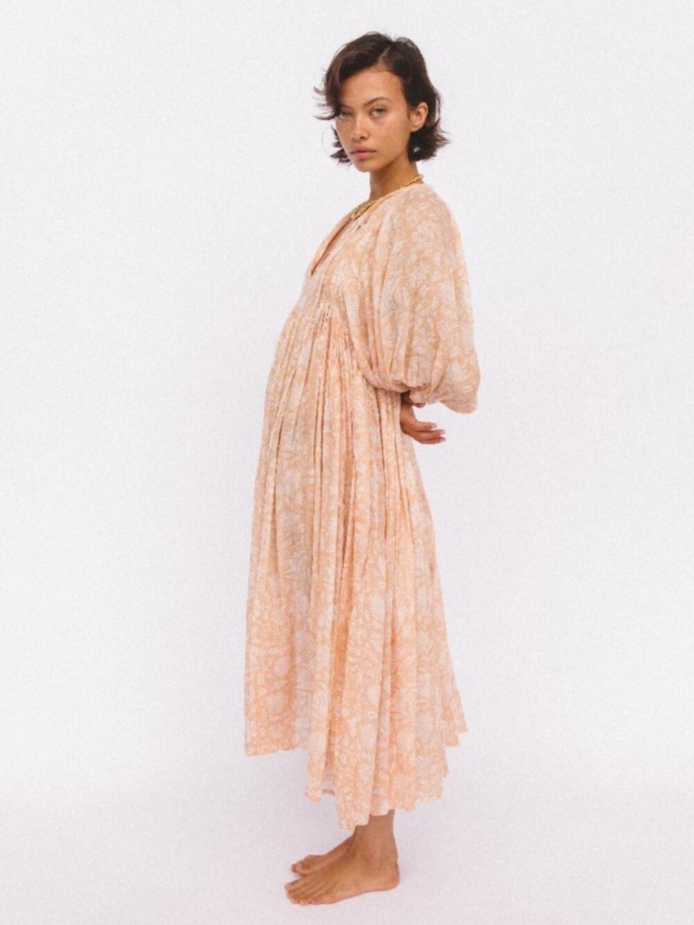 Daughters of India Kyra Midi Dress Apricot Blush, Small